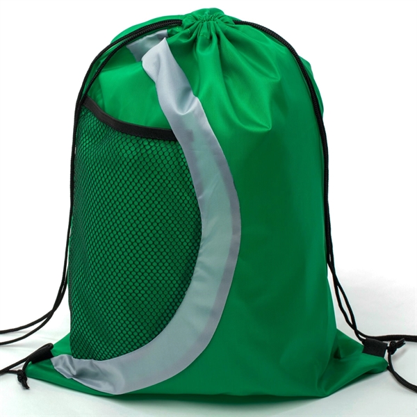 Heavy Duty Drawstring Cinch Backpack Side Mesh Pocket 15"x18 - Heavy Duty Drawstring Cinch Backpack Side Mesh Pocket 15"x18 - Image 6 of 26