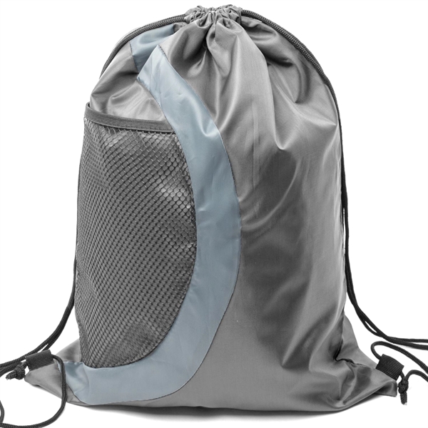 Heavy Duty Drawstring Cinch Backpack Side Mesh Pocket 15"x18 - Heavy Duty Drawstring Cinch Backpack Side Mesh Pocket 15"x18 - Image 7 of 26