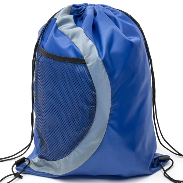 Heavy Duty Drawstring Cinch Backpack Side Mesh Pocket 15"x18 - Heavy Duty Drawstring Cinch Backpack Side Mesh Pocket 15"x18 - Image 11 of 26