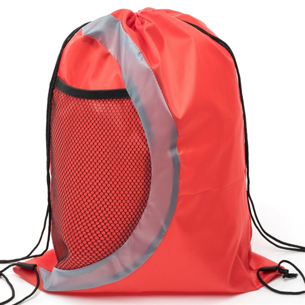 Heavy Duty Drawstring Cinch Backpack Side Mesh Pocket 15"x18 - Heavy Duty Drawstring Cinch Backpack Side Mesh Pocket 15"x18 - Image 15 of 26