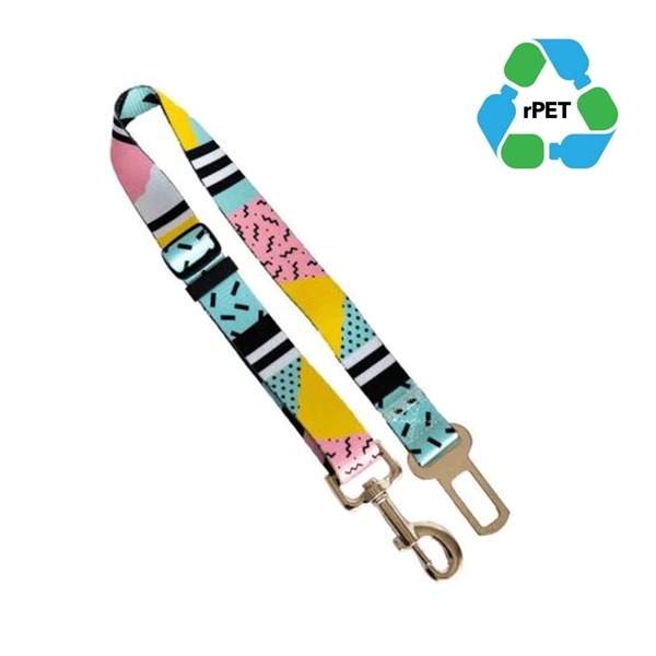 1"x24" rPET Adjustable Pet Safety Sublimation Seatbelt Leash - 1"x24" rPET Adjustable Pet Safety Sublimation Seatbelt Leash - Image 1 of 3