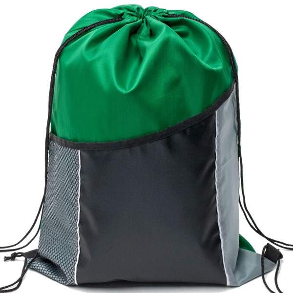 Premium Cinch Drawstring Backpack w Side Mesh Pocket 14"x18" - Premium Cinch Drawstring Backpack w Side Mesh Pocket 14"x18" - Image 19 of 25