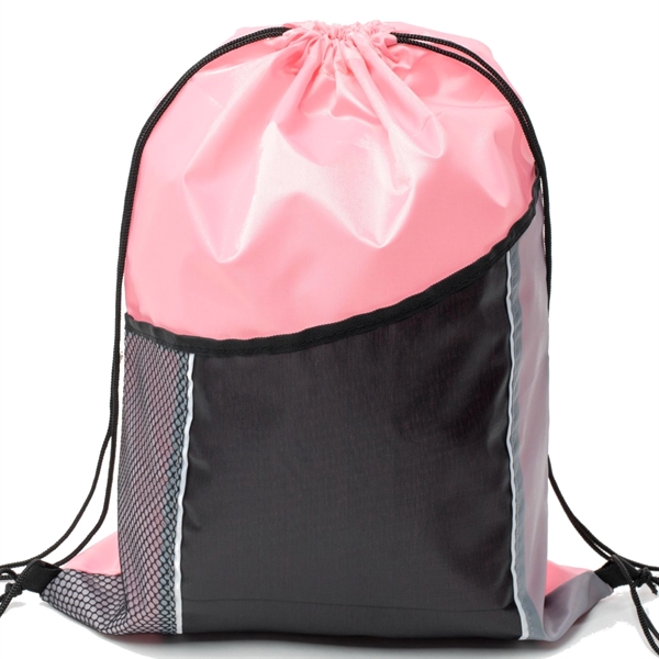 Premium Cinch Drawstring Backpack w Side Mesh Pocket 14"x18" - Premium Cinch Drawstring Backpack w Side Mesh Pocket 14"x18" - Image 13 of 25