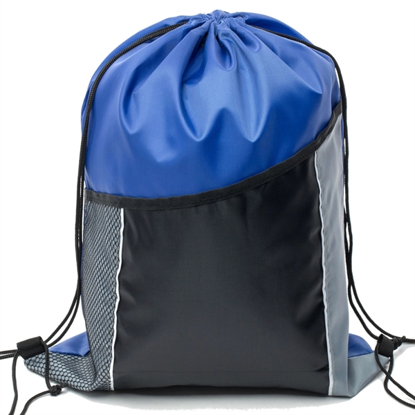 Premium Cinch Drawstring Backpack w Side Mesh Pocket 14"x18" - Premium Cinch Drawstring Backpack w Side Mesh Pocket 14"x18" - Image 20 of 25