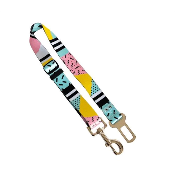 1"x24" Adjustable Pet Safety Sublimation Seatbelt Leash - 1"x24" Adjustable Pet Safety Sublimation Seatbelt Leash - Image 1 of 4