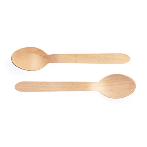 Disposable Wood Brown Cutlery Spoons - Disposable Wood Brown Cutlery Spoons - Image 2 of 2