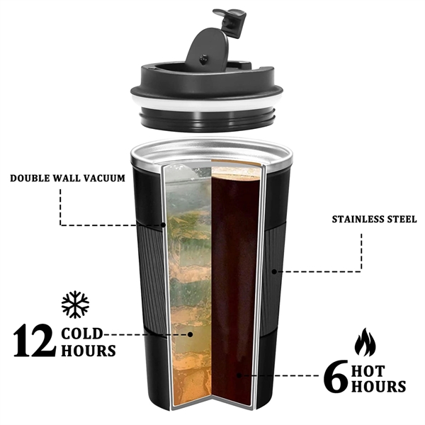 17Oz Double Walled Insulated Vacuum Coffee Tumbler - 17Oz Double Walled Insulated Vacuum Coffee Tumbler - Image 3 of 3