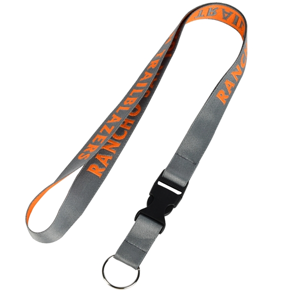 Custom 1/2" Detachable Woven Lanyards w/ Buckle Release