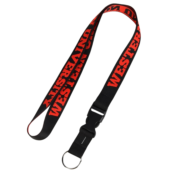 Custom 5/8" Detachable Woven Lanyards w/ Buckle Release