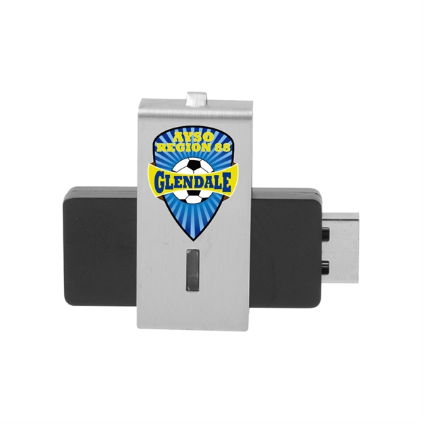 Streator 360 Degree Rotating USB with Steel Cover - Streator 360 Degree Rotating USB with Steel Cover - Image 1 of 8