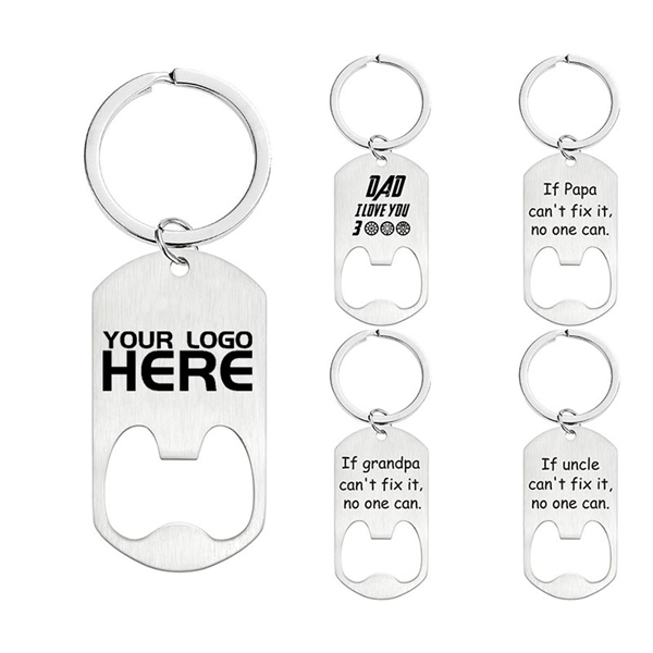 Metal Bottle Opener with Key Ring - Metal Bottle Opener with Key Ring - Image 0 of 1