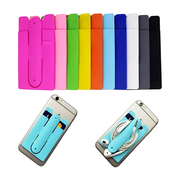 Silicone Cell Phone Wallet With Stand - Silicone Cell Phone Wallet With Stand - Image 0 of 1