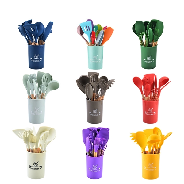 11 piece Silicone Kitchen Cooking Utensil Tool Set - 11 piece Silicone Kitchen Cooking Utensil Tool Set - Image 2 of 2
