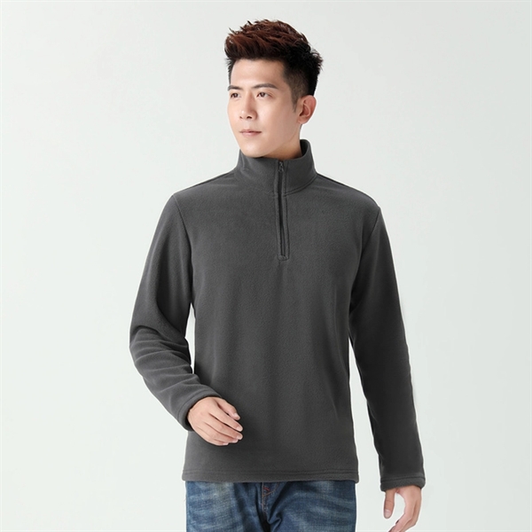 Quarter-Zip Polar Fleece Pullover Sweatshirt - Quarter-Zip Polar Fleece Pullover Sweatshirt - Image 4 of 10