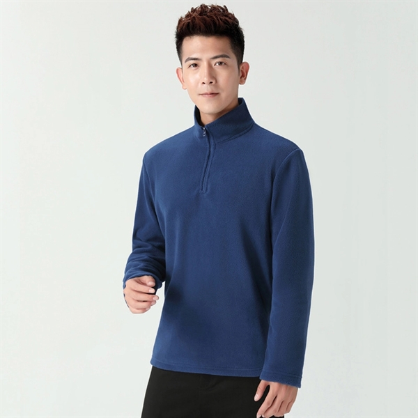 Quarter-Zip Polar Fleece Pullover Sweatshirt - Quarter-Zip Polar Fleece Pullover Sweatshirt - Image 6 of 10