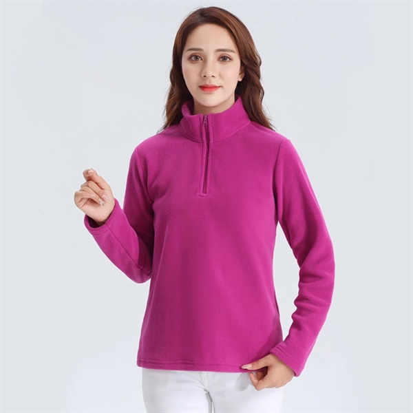 Quarter-Zip Polar Fleece Pullover Sweatshirt - Quarter-Zip Polar Fleece Pullover Sweatshirt - Image 8 of 10