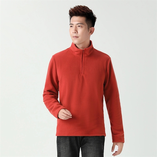 Quarter-Zip Polar Fleece Pullover Sweatshirt - Quarter-Zip Polar Fleece Pullover Sweatshirt - Image 9 of 10