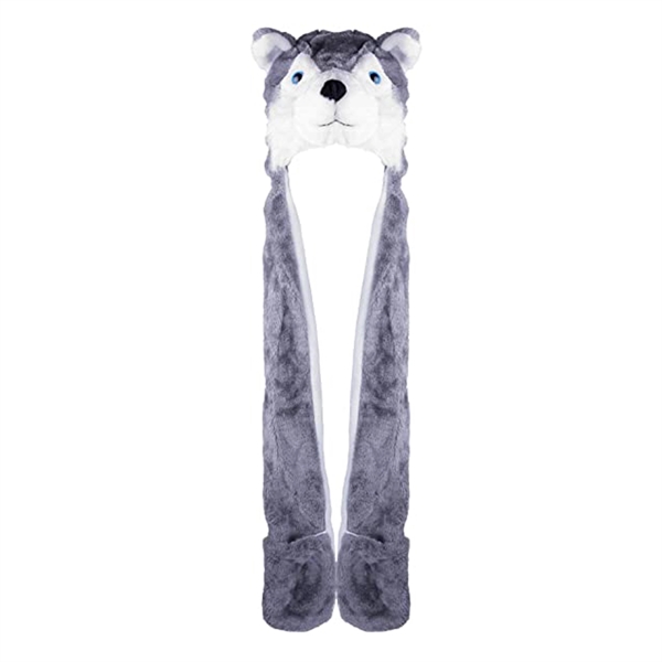 Plush Novelty Husky Hat - Plush Novelty Husky Hat - Image 0 of 3