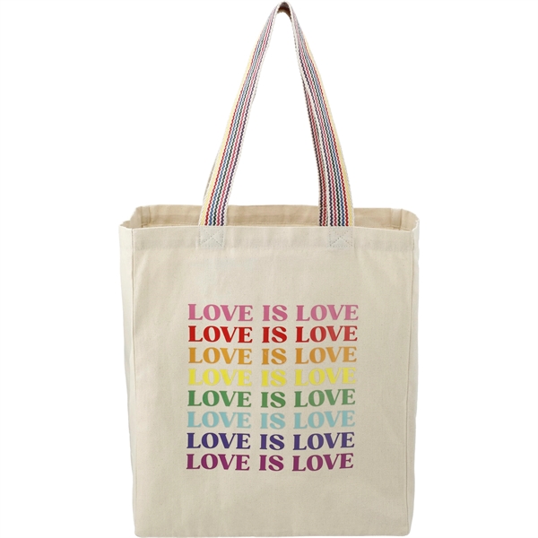 Custom Rainbow Recycled 6oz Cotton Grocery Tote