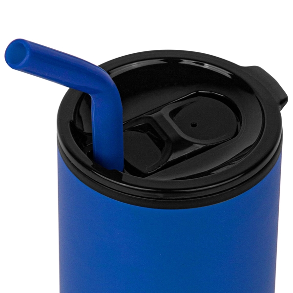 Cardiff 18oz. Double Wall Stainless Steel Mug w/Straw - Cardiff 18oz. Double Wall Stainless Steel Mug w/Straw - Image 4 of 6