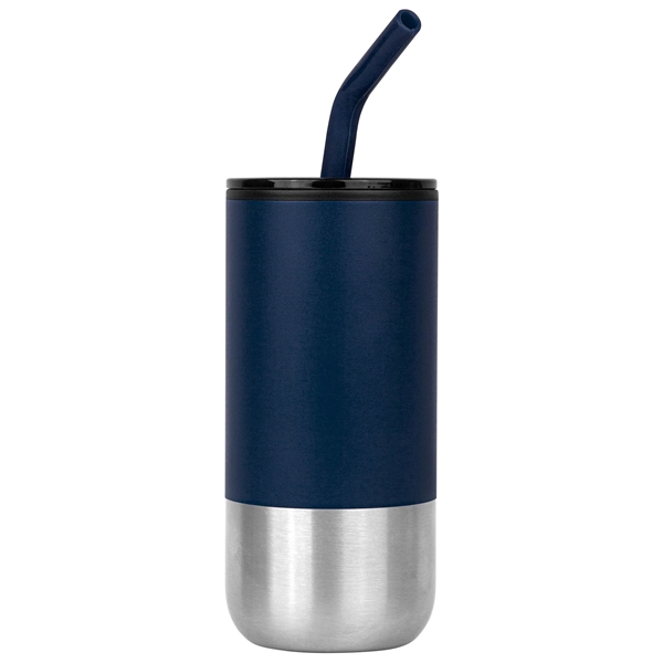 Cardiff 18oz. Double Wall Stainless Steel Mug w/Straw - Cardiff 18oz. Double Wall Stainless Steel Mug w/Straw - Image 6 of 6