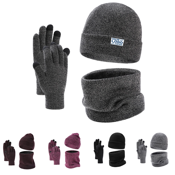 Winter Gloves Scarf Hat Set - Winter Gloves Scarf Hat Set - Image 0 of 4