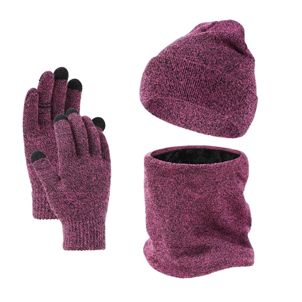 Winter Gloves Scarf Hat Set - Winter Gloves Scarf Hat Set - Image 3 of 4