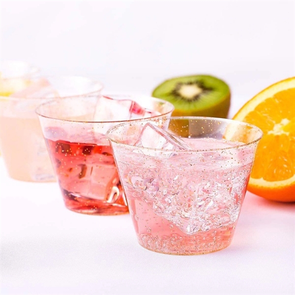 9oz Disposable Shiny Glitter Plastic Cups - 9oz Disposable Shiny Glitter Plastic Cups - Image 1 of 1