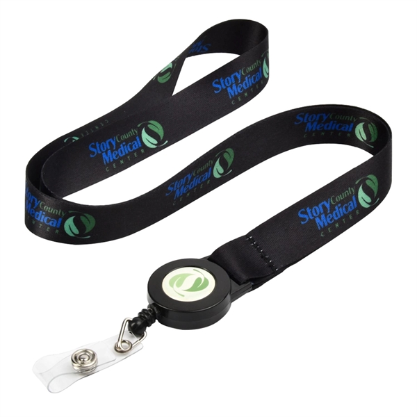 Sublimated Lanyard Badge Reel Combo w/ Safety Breakaway - Sublimated Lanyard Badge Reel Combo w/ Safety Breakaway - Image 2 of 2