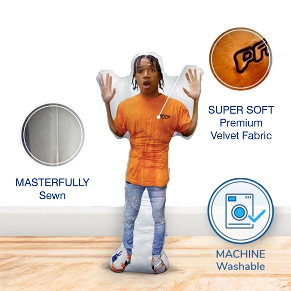 70"USA Made Human Size & Shape Sublimation Pillow Full Color - 70"USA Made Human Size & Shape Sublimation Pillow Full Color - Image 3 of 6