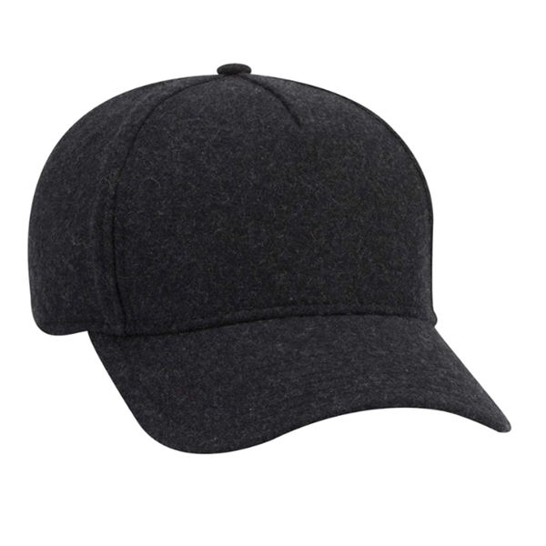 Otto 5 Panel Low Pro Baseball Cap, Melton Wool Blend Hat - Otto 5 Panel Low Pro Baseball Cap, Melton Wool Blend Hat - Image 0 of 1