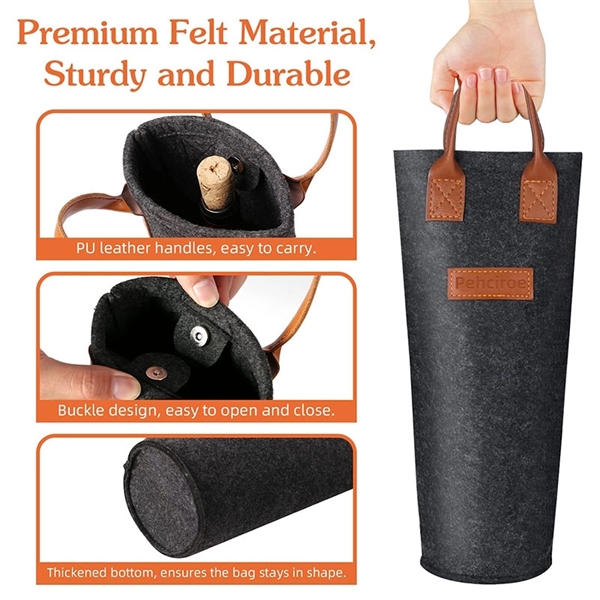Felt Wine Bottle Gift Bag - Felt Wine Bottle Gift Bag - Image 1 of 4