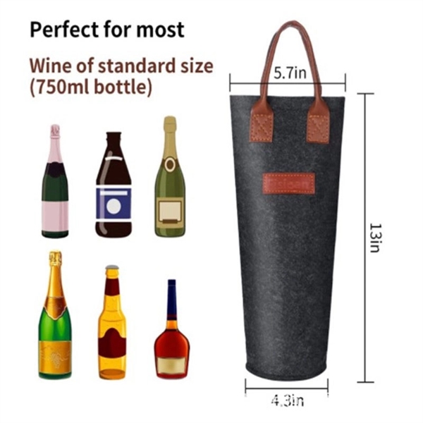 Felt Wine Bottle Gift Bag - Felt Wine Bottle Gift Bag - Image 2 of 4