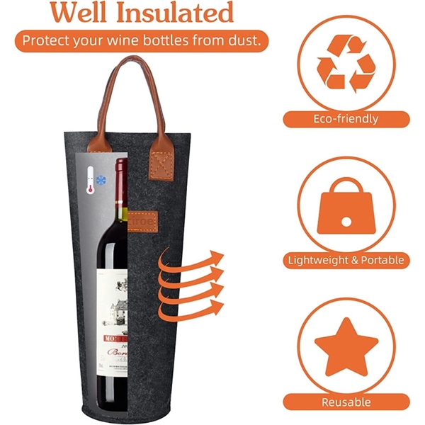 Felt Wine Bottle Gift Bag - Felt Wine Bottle Gift Bag - Image 3 of 4