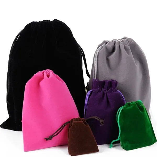 Drawstring Velvet Pouch Bags - Drawstring Velvet Pouch Bags - Image 0 of 1