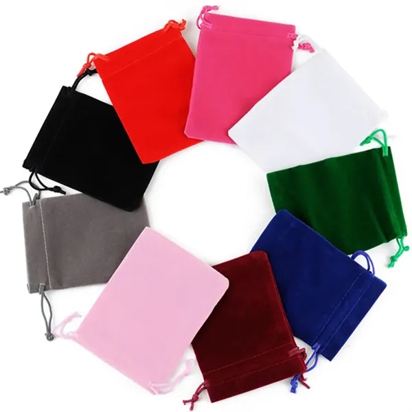 Drawstring Velvet Pouch Bags - Drawstring Velvet Pouch Bags - Image 1 of 1