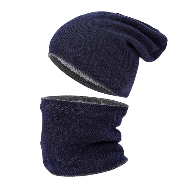 Custom Thick Fleece Lined Winter Hat & Scarf - Custom Thick Fleece Lined Winter Hat & Scarf - Image 2 of 6