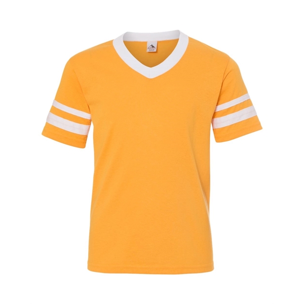 Augusta Sportswear Youth V-Neck Jersey with Striped Sleeves - Augusta Sportswear Youth V-Neck Jersey with Striped Sleeves - Image 7 of 73
