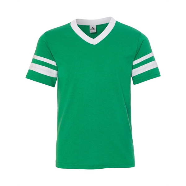 Augusta Sportswear Youth V-Neck Jersey with Striped Sleeves - Augusta Sportswear Youth V-Neck Jersey with Striped Sleeves - Image 10 of 73