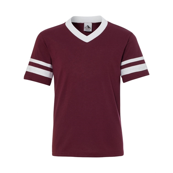 Augusta Sportswear Youth V-Neck Jersey with Striped Sleeves - Augusta Sportswear Youth V-Neck Jersey with Striped Sleeves - Image 12 of 73