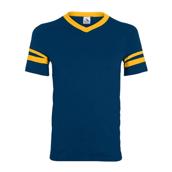 Augusta Sportswear Youth V-Neck Jersey with Striped Sleeves - Augusta Sportswear Youth V-Neck Jersey with Striped Sleeves - Image 68 of 73