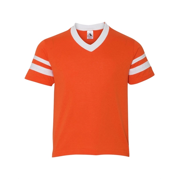Augusta Sportswear Youth V-Neck Jersey with Striped Sleeves - Augusta Sportswear Youth V-Neck Jersey with Striped Sleeves - Image 18 of 73