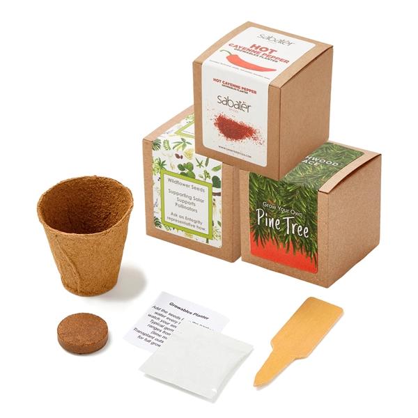 CUSTOM GROWABLES PLANTER IN KRAFT GIFT BOX - CUSTOM GROWABLES PLANTER IN KRAFT GIFT BOX - Image 0 of 0