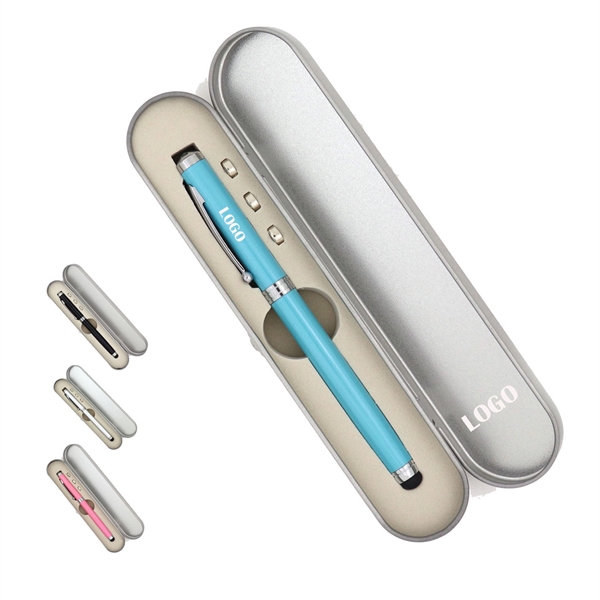 4-In-1 Metal Multifunction Pen With Gift Case - 4-In-1 Metal Multifunction Pen With Gift Case - Image 0 of 4