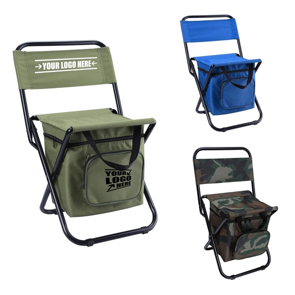 Portable Foldable Camping Chair With Cooler Bag - Portable Foldable Camping Chair With Cooler Bag - Image 0 of 3