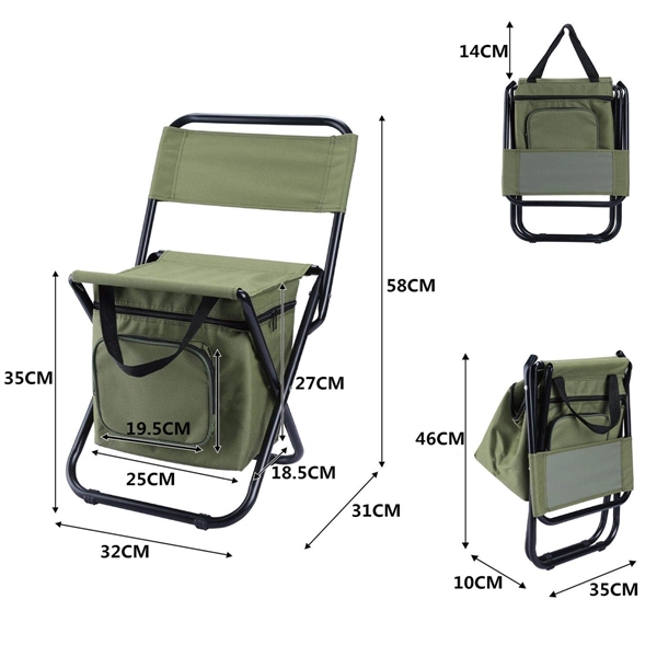 Portable Foldable Camping Chair With Cooler Bag - Portable Foldable Camping Chair With Cooler Bag - Image 3 of 3
