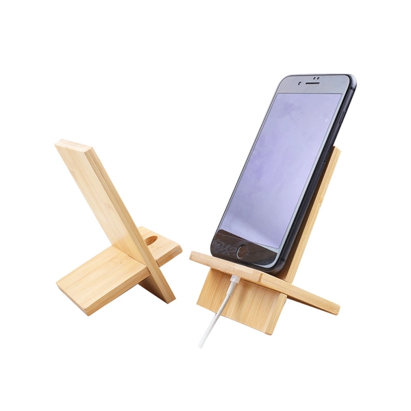 Natural Bamboo cellphone Stand Wooden Phone Holder - Natural Bamboo cellphone Stand Wooden Phone Holder - Image 1 of 4