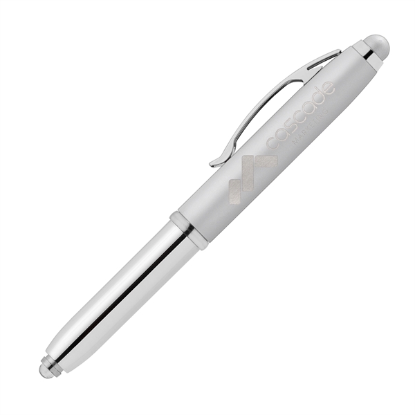 Vivano Softy Metallic Pen w/ LED Light and Stylus - Laser - Vivano Softy Metallic Pen w/ LED Light and Stylus - Laser - Image 2 of 4