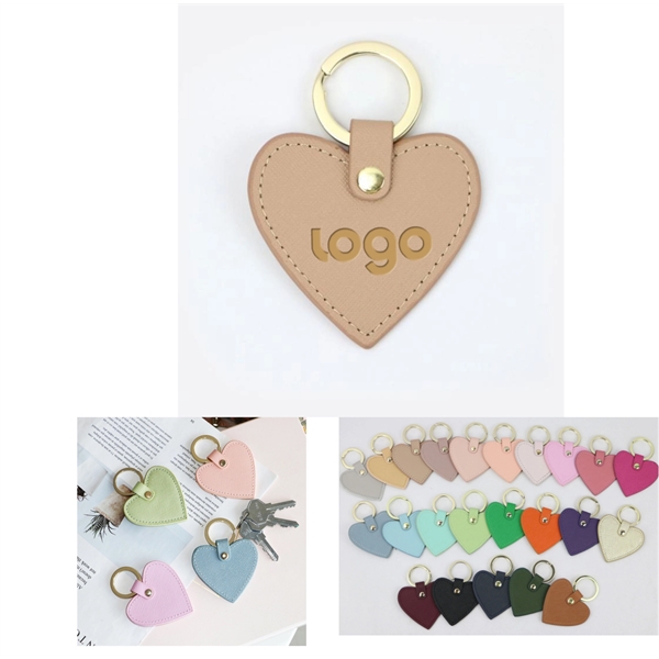 Genuine Leather Heart-Shaped Keychain - Genuine Leather Heart-Shaped Keychain - Image 0 of 2