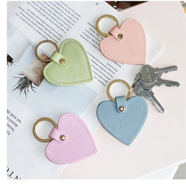 Genuine Leather Heart-Shaped Keychain - Genuine Leather Heart-Shaped Keychain - Image 1 of 2